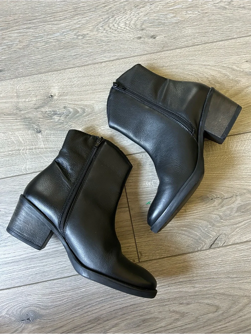 Miz Mooz Duarte Black Leather Ankle Booties Western Size 40